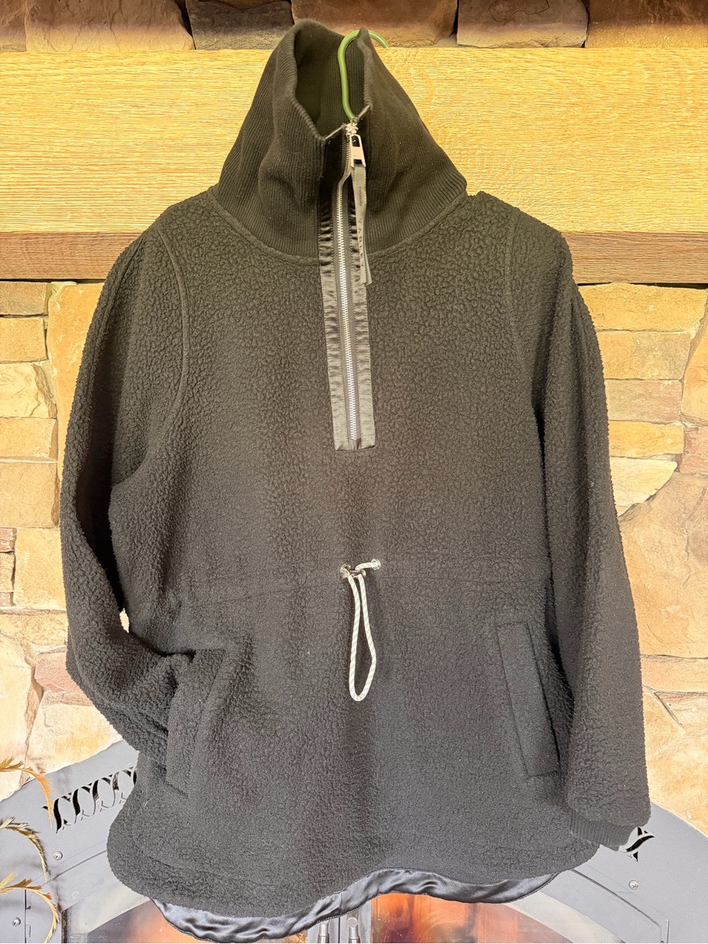 Varley Black Half-Zip Sherpa Pullover